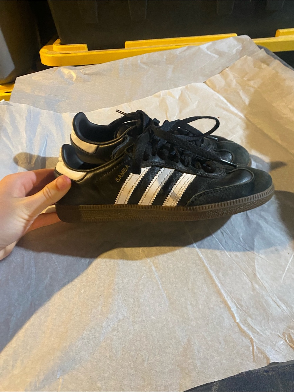 Adidas Kids Samba Black with White Stripes Sneakers